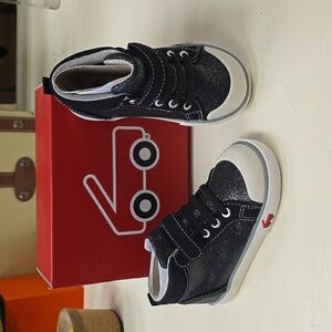 SeeKai run Peyton High top in black glitter